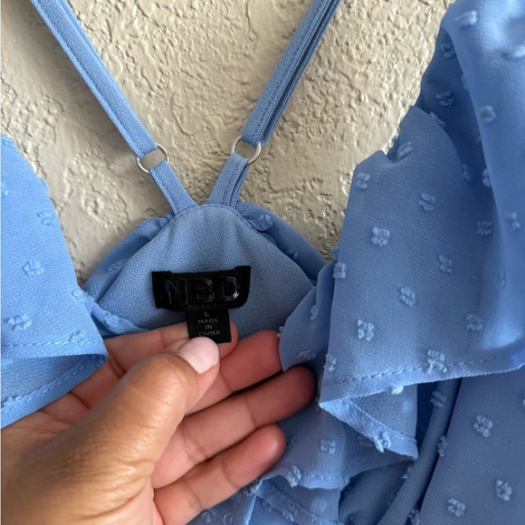 Blue Ruffled Mini Dress - Picture 8 of 8